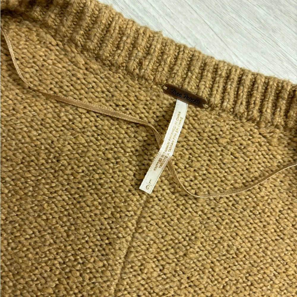 Free People Brookside Dolman-Sleeve Tunic Sweater, Desert Camel, Large - Picture 3 of 6